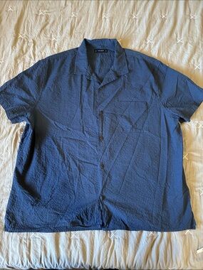 Men's Short-Sleeve Button-Up Shirt - Navy